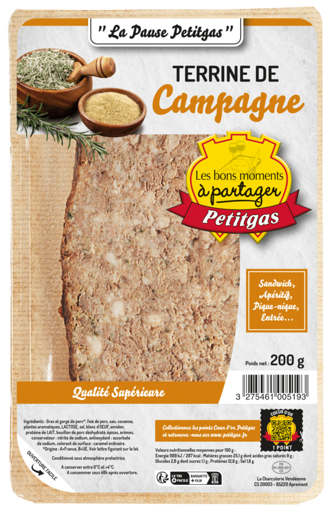 Terrine de campagne tranche 200g - Petitgas